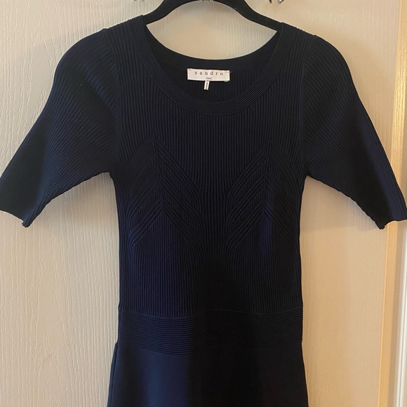 SANDRO Brunella Dress in Navy Blue - 2/4 - Picture 5 of 16